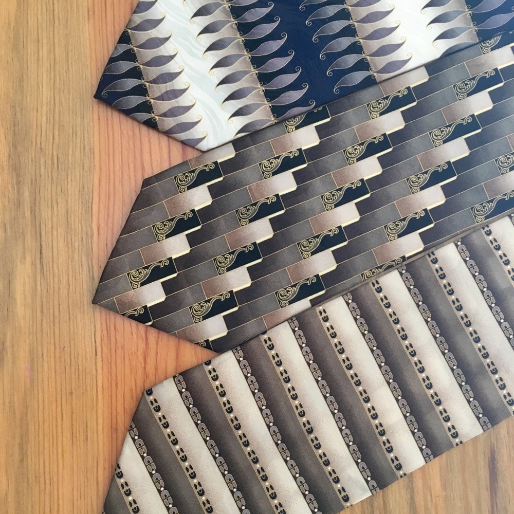 Silk Extra-Long Neck Ties, Bundle of 3